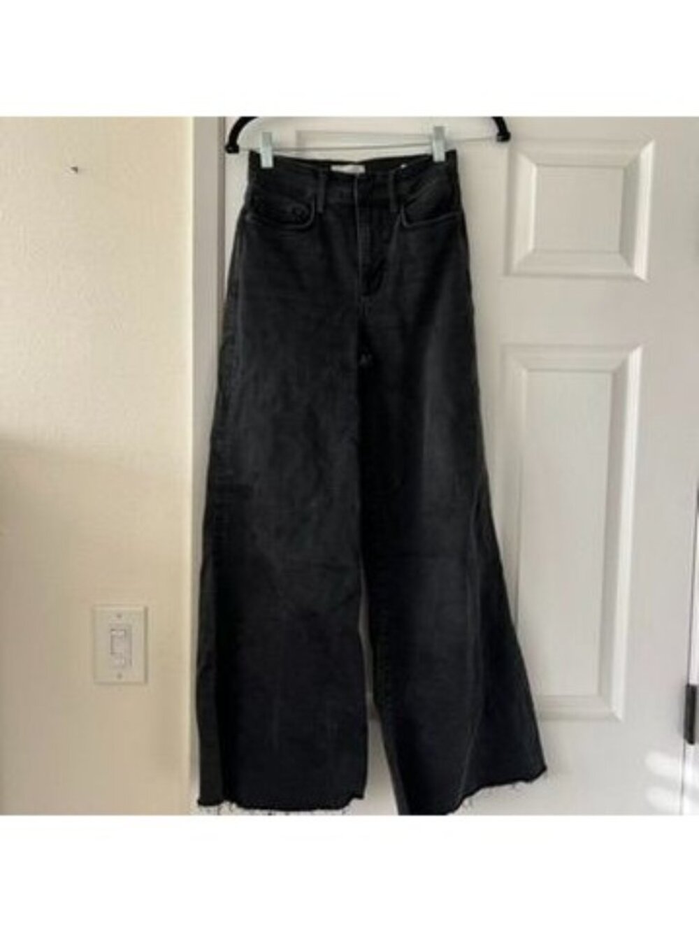FRAME Denim Le Palazzo Crop Black Charcoal Gray Jeans Size 26 NWOT